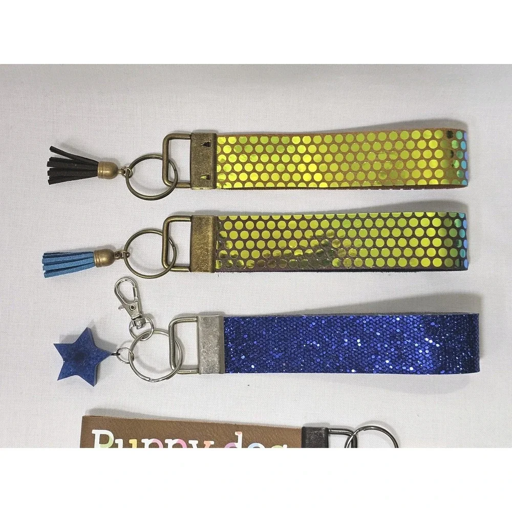 Lot Of 5 Country Blessings Colorful Fun faux leather key fob‎ wristlets Sparkle